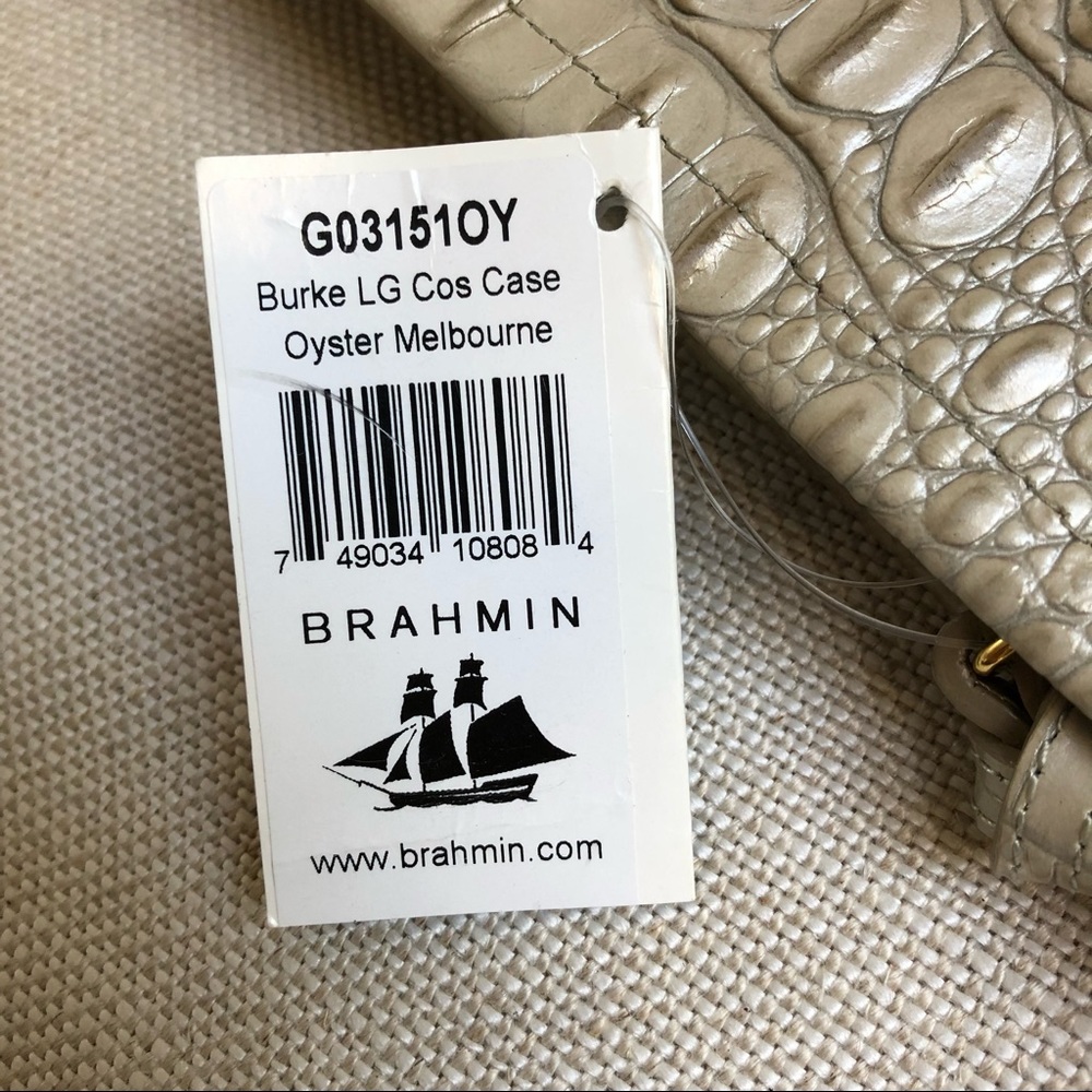 Brahmin Clutch or Cosmetic Bag Melbourne Croc Embossed Oyster NWT - Picture 7 of 8